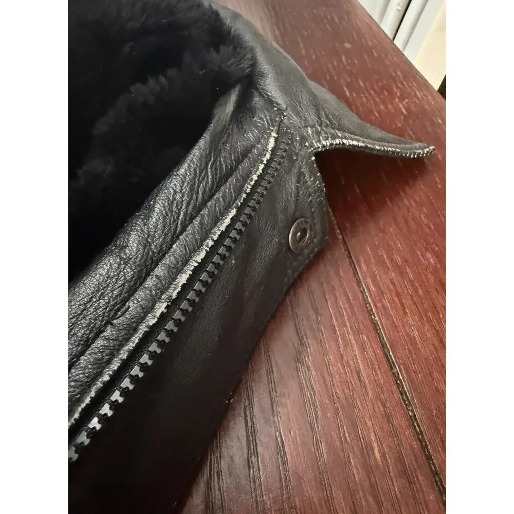 Men's Leather Bomber Jacket Vintage